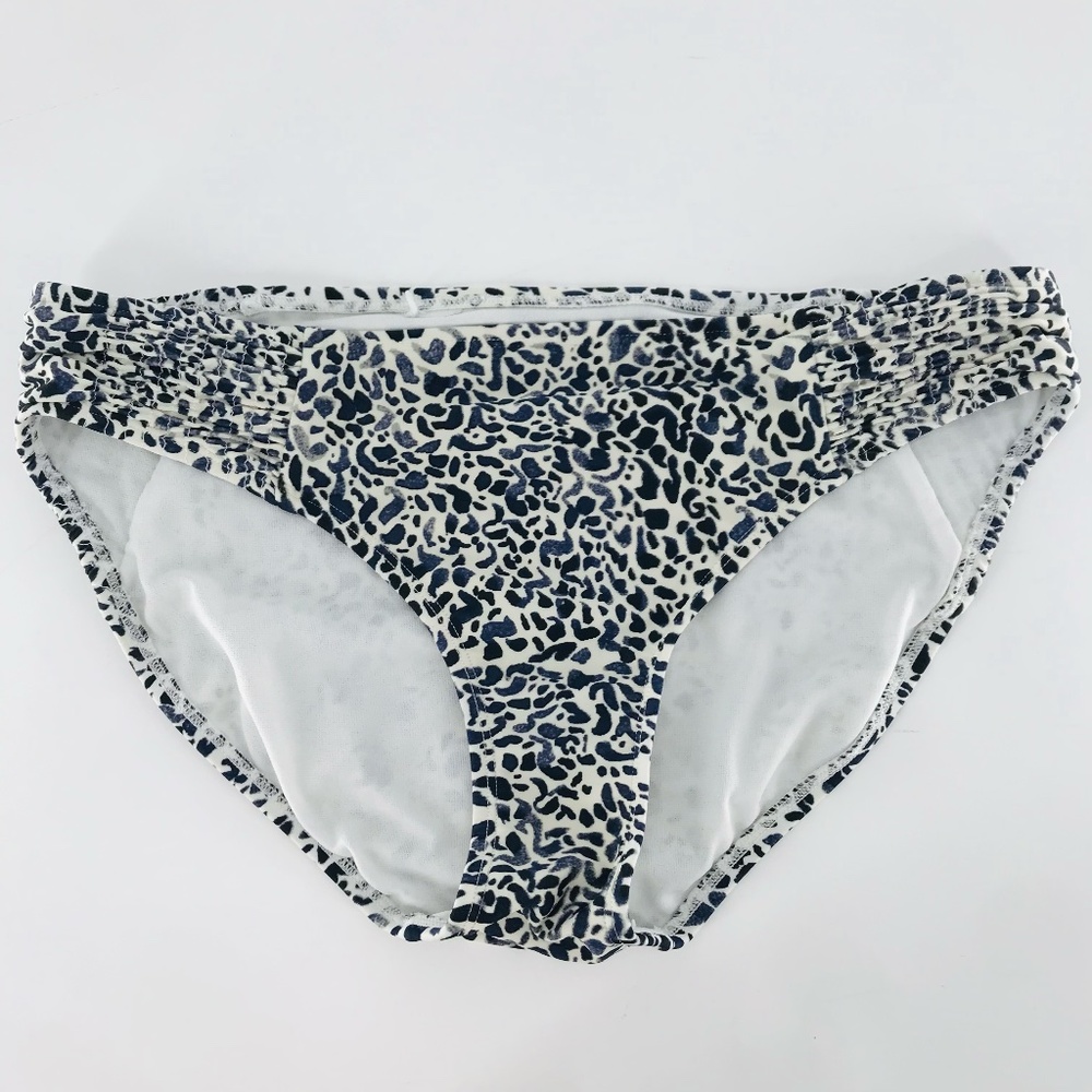 Athleta Leopard Print Bikini Bottoms Black White Size Medium